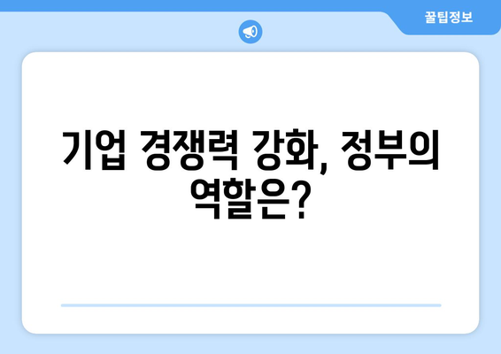 글로벌 시장에서의 기업 경쟁력 강화 방안과 정책적 대응