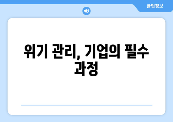 경제적 위기를 넘어서는 기업 전략과 위기 관리 방법