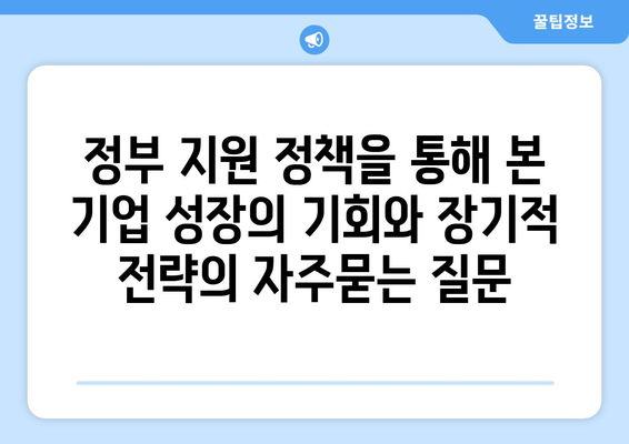 정부 지원 정책을 통해 본 기업 성장의 기회와 장기적 전략